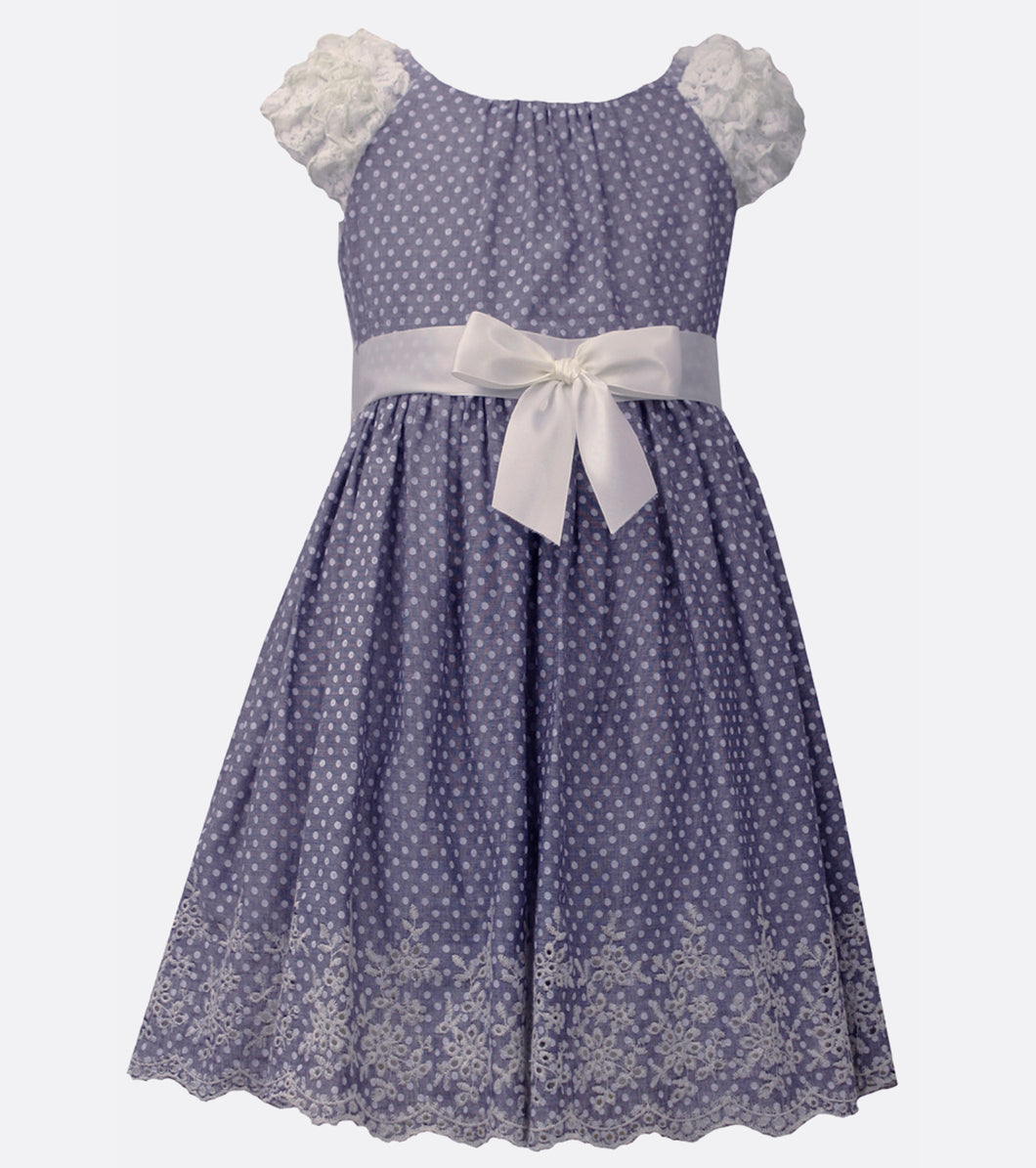 Bonnie Jean Chambray Dot Dress