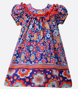 Bonnie Jean Purple Flower Print Dress
