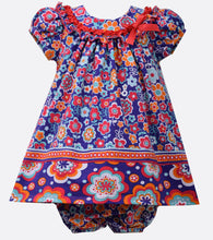 Bonnie Jean Purple Flower Print Dress with panty