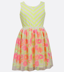 Bonnie Jean neon sequin dress