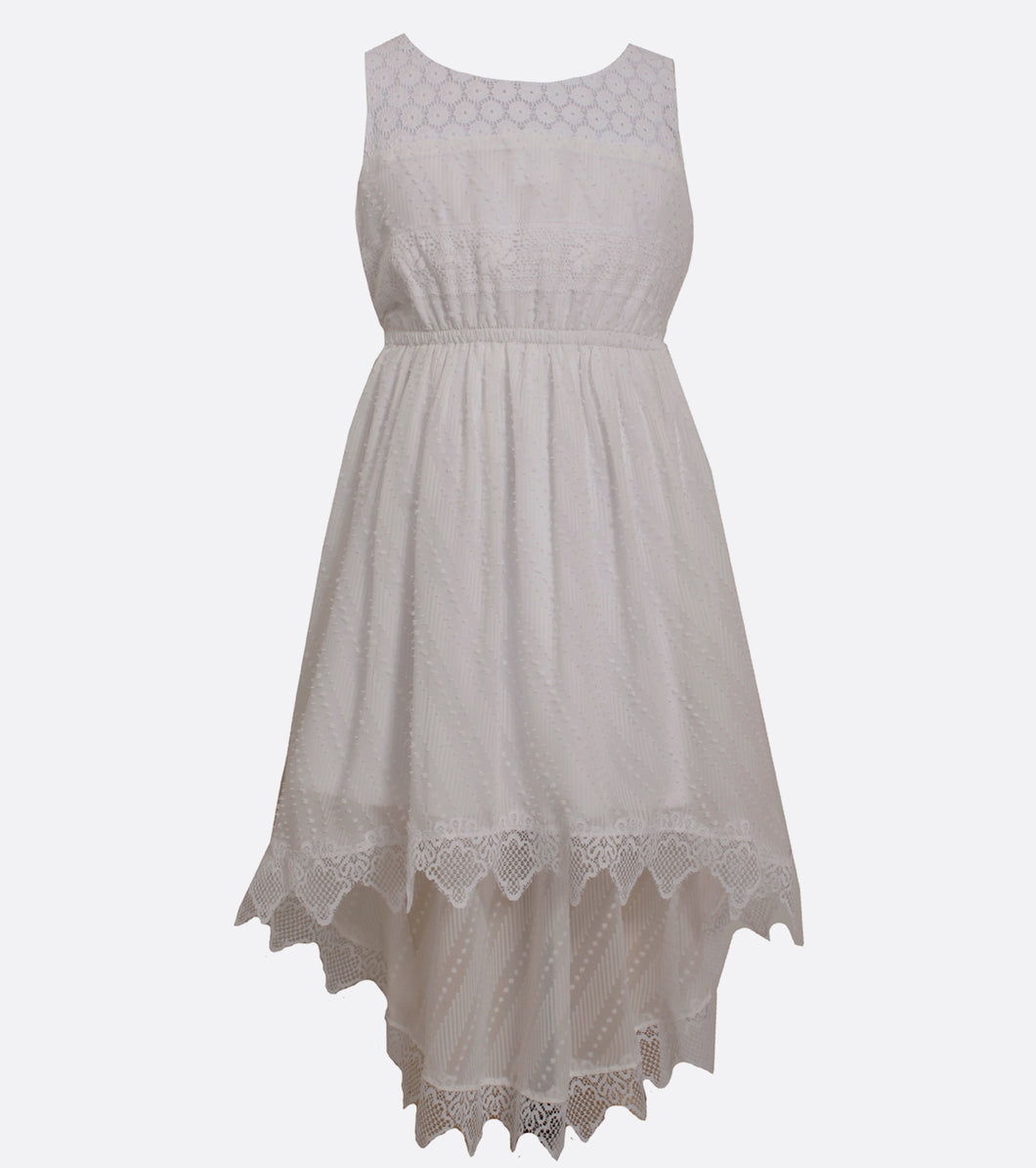 Bonnie Jean clip dot and lace summer dress