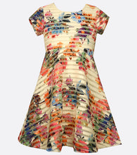 Bonnie Jean floral mesh jacquard stripe dress