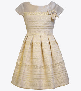 Bonnie Jean gold brocade dress