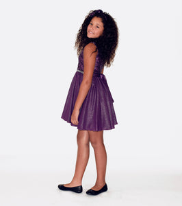 Bonnie Jean purple sequin and shimmer dress