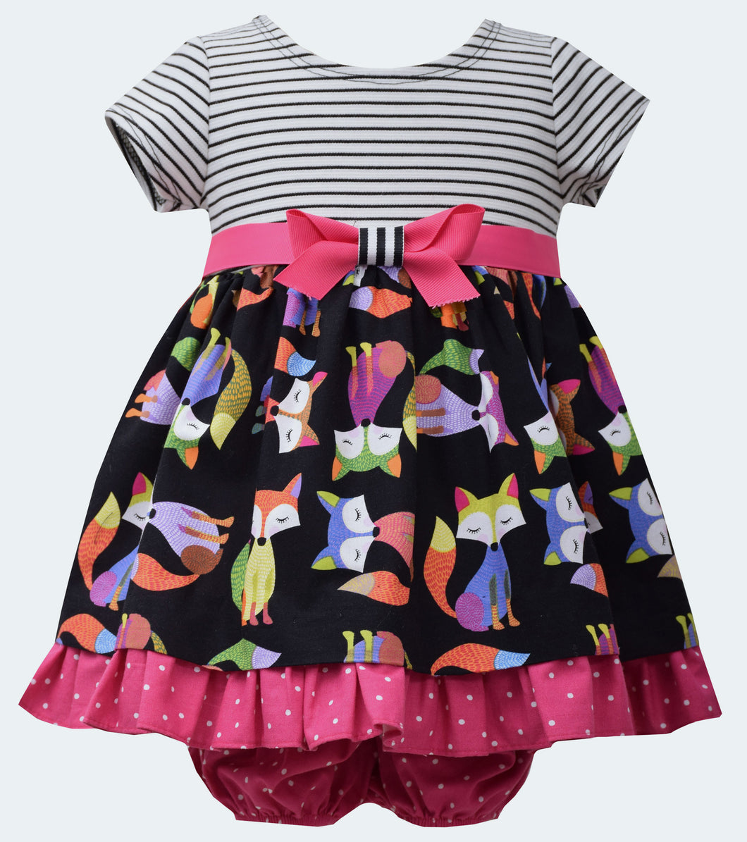 Bonnie Jean fox print dress with panty