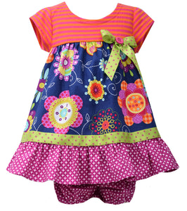 Bonnie Jean floral shirt dress with panty