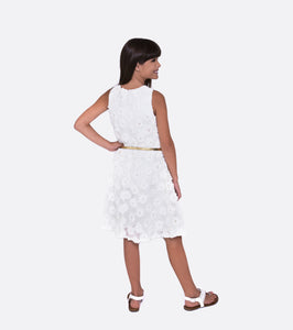 Bonnie Jean ivory and gold daisy dress