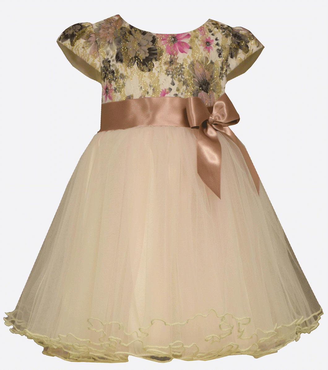 Bonnie Jean Foiled Floral Party Dress