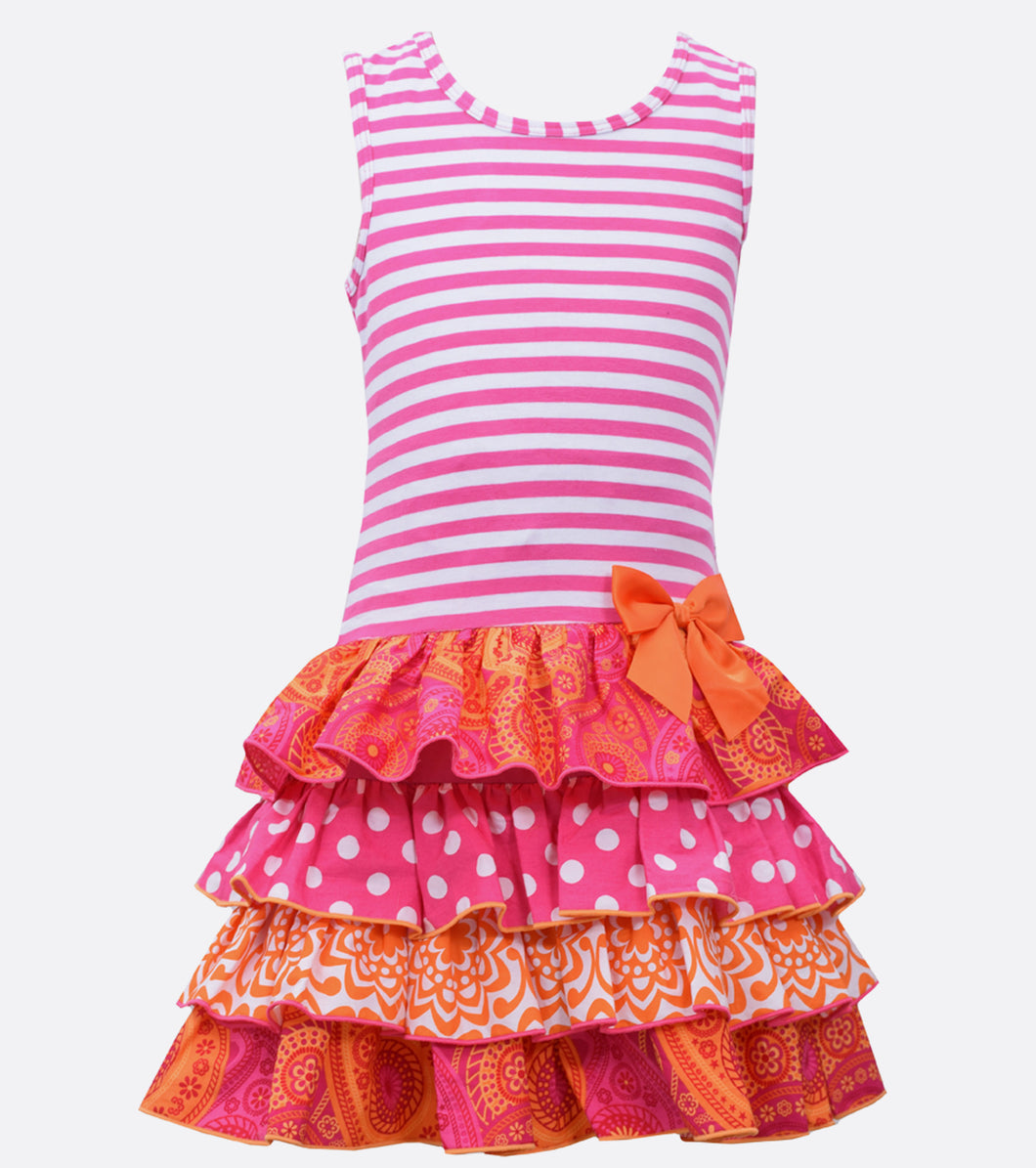 Bonnie Jean drop waist printed tier dress