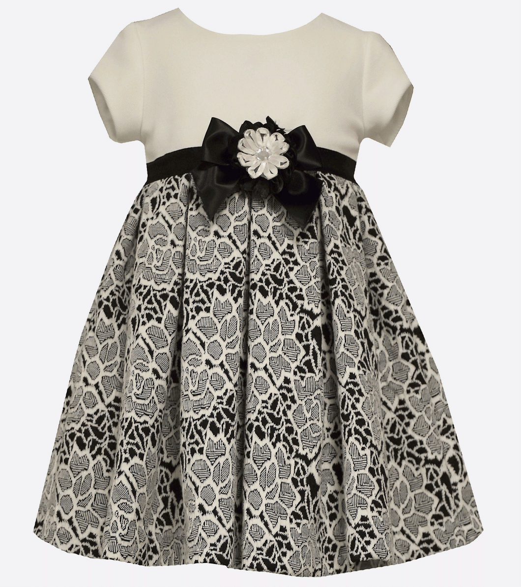 Bonnie Jean Black and White Lace Party Dress