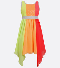 Bonnie Jean neon chiffon spangle dress