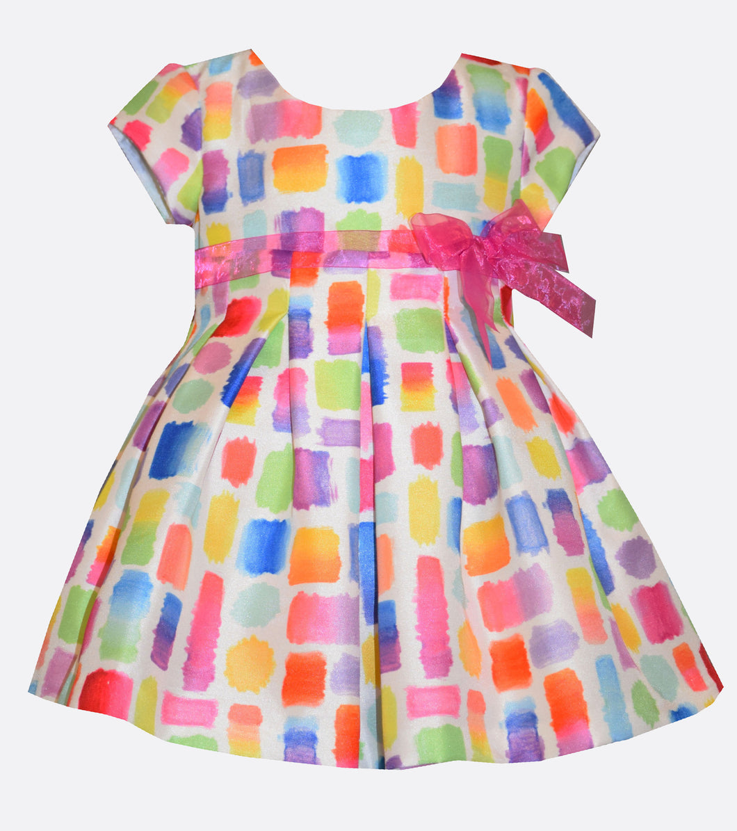 Bonnie Jean Watercolor abstract party dress
