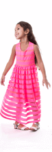 Bonnie Jean Striped Scuba Mesh Maxi Dress 
