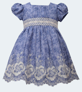 Bonnie Jean Floral embroidered border dress 