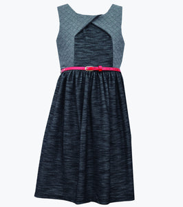 Bonnie Jean quilted chambray dress