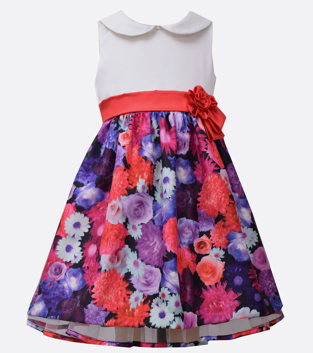 Bonnie Jean Peter Pan collar floral party dress
