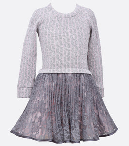 Bonnie Jean plus size lace dress with knit sweater 
