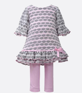 Bonnie Jean pink and gray legging set